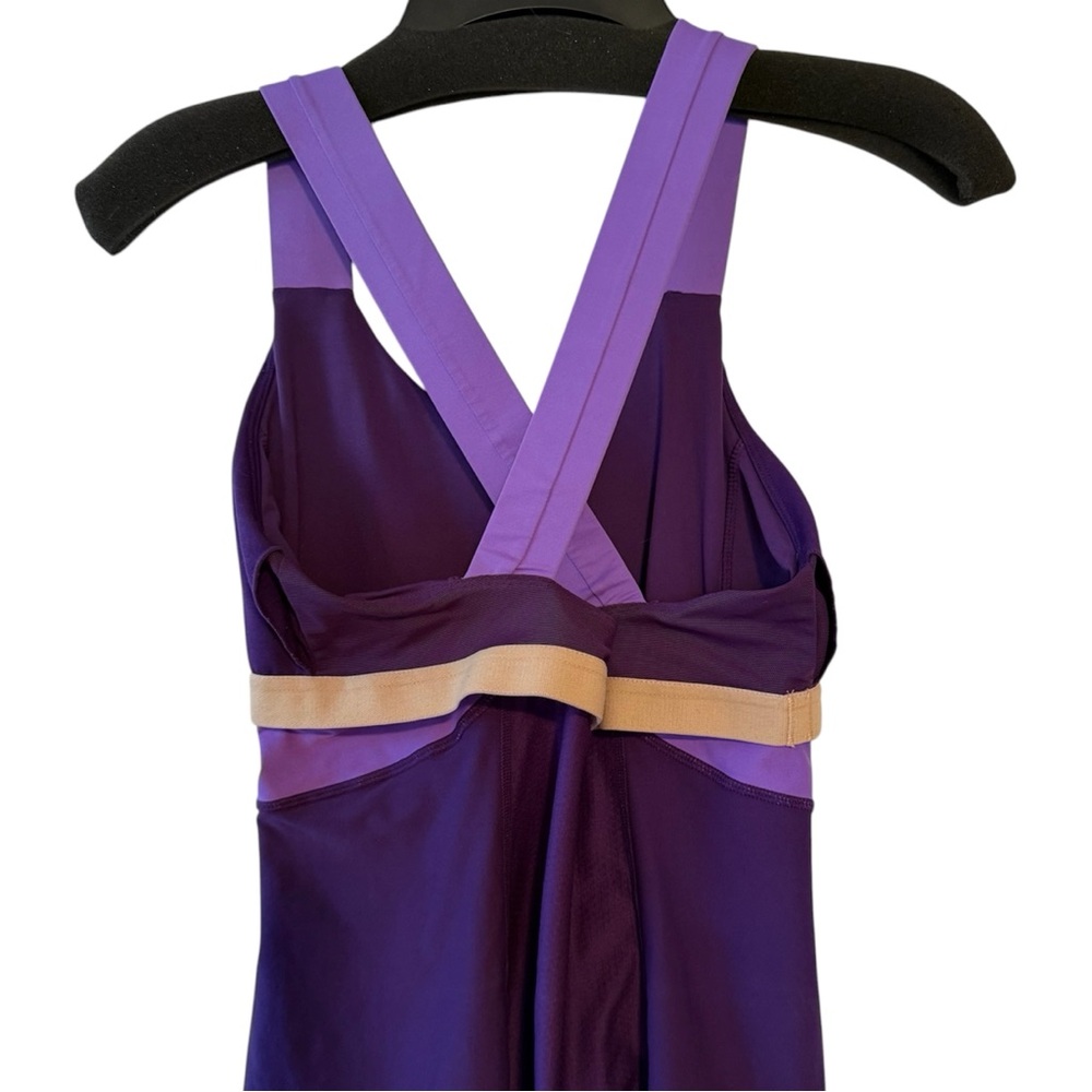 Lululemon Push Your Limits Tank Purple Color Block Cross Back Size 8 - Picture 8 of 9